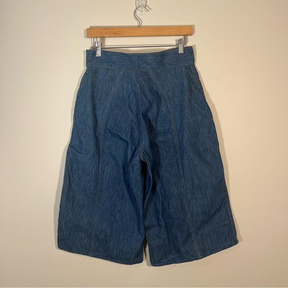 Vintage 70s Denim Wide Leg High Waisted Culottes Small - Picture 5 of 11